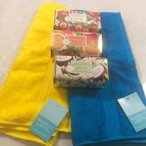 Brand New! Orchard & Vine Luxury Soap w/towels